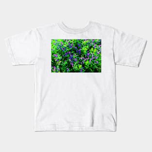 Scenery in Piani di Ragnolo with blue fodder vetch Kids T-Shirt